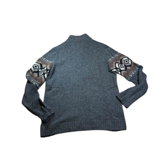 Y2K Eddie Bauer Mens Size Large Tall 1/4 Zip Pullover Aztec Geometric Sweater LT - Picture 4 of 6